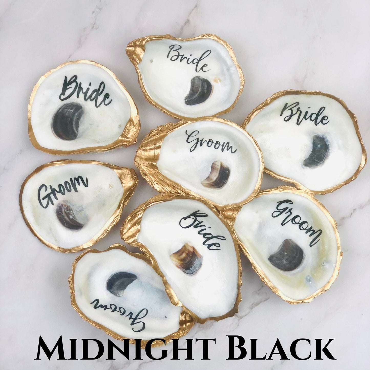 Bride and Groom Oyster Shell Set