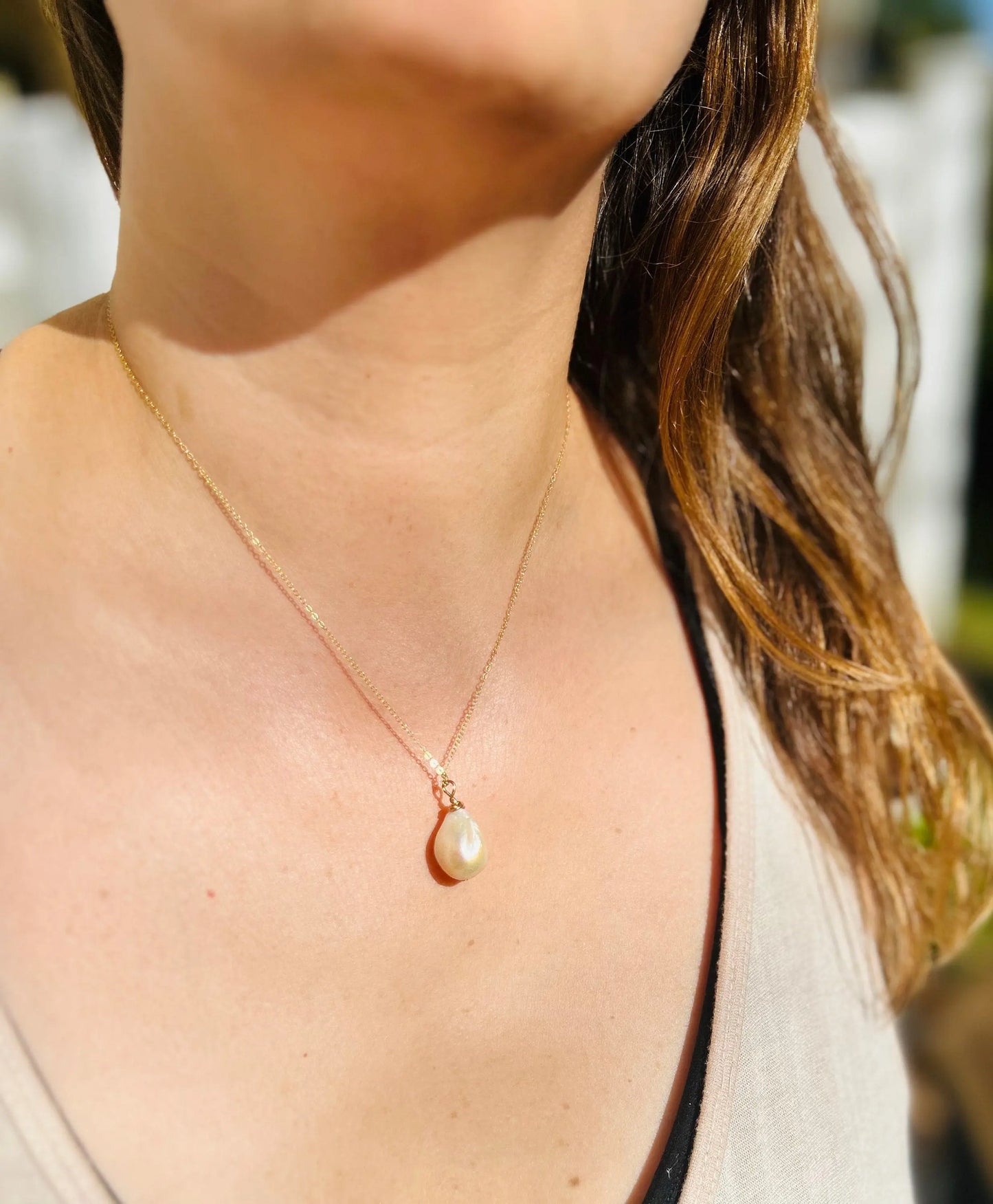 Baroque Smaller Pearl Pendant Willett + Co