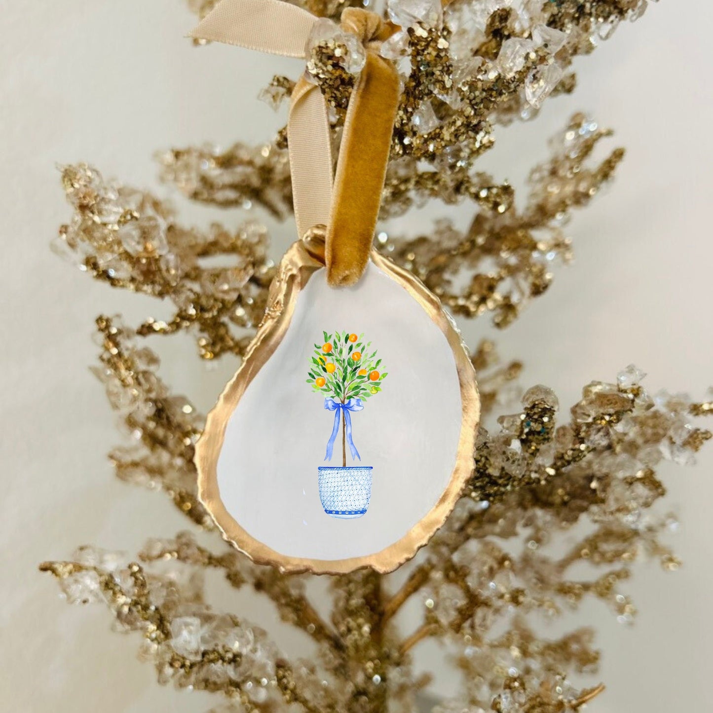 Light Blue Chinoiserie Floral Ornament
