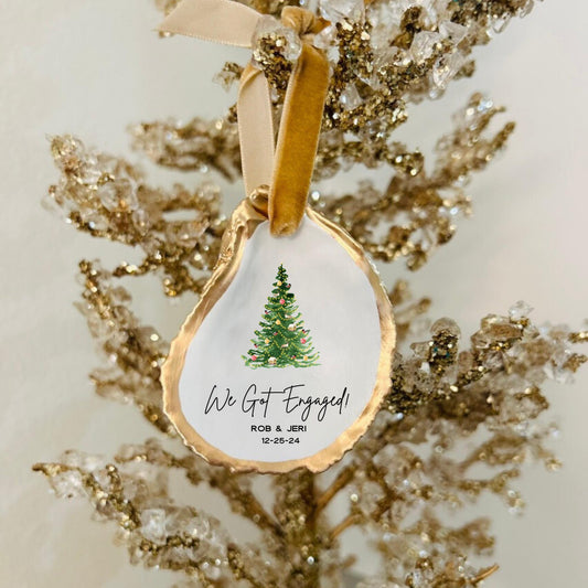 We Got Engaged! Engagement Wedding Christmas Ornament