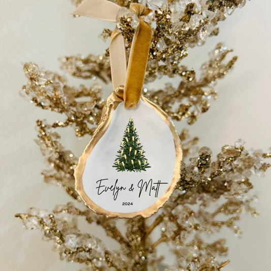 Christmas Tree with Couples Names & Date Ornament