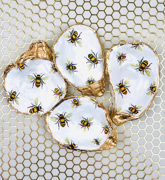 Bumble Bee Oyster Shell Ring Dish