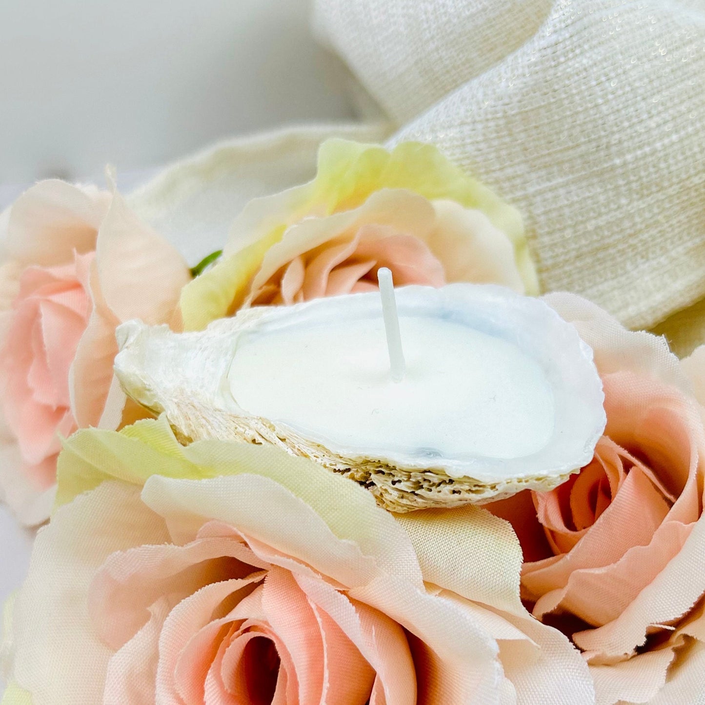 Set of 5 Natural Oyster Shell Candles
