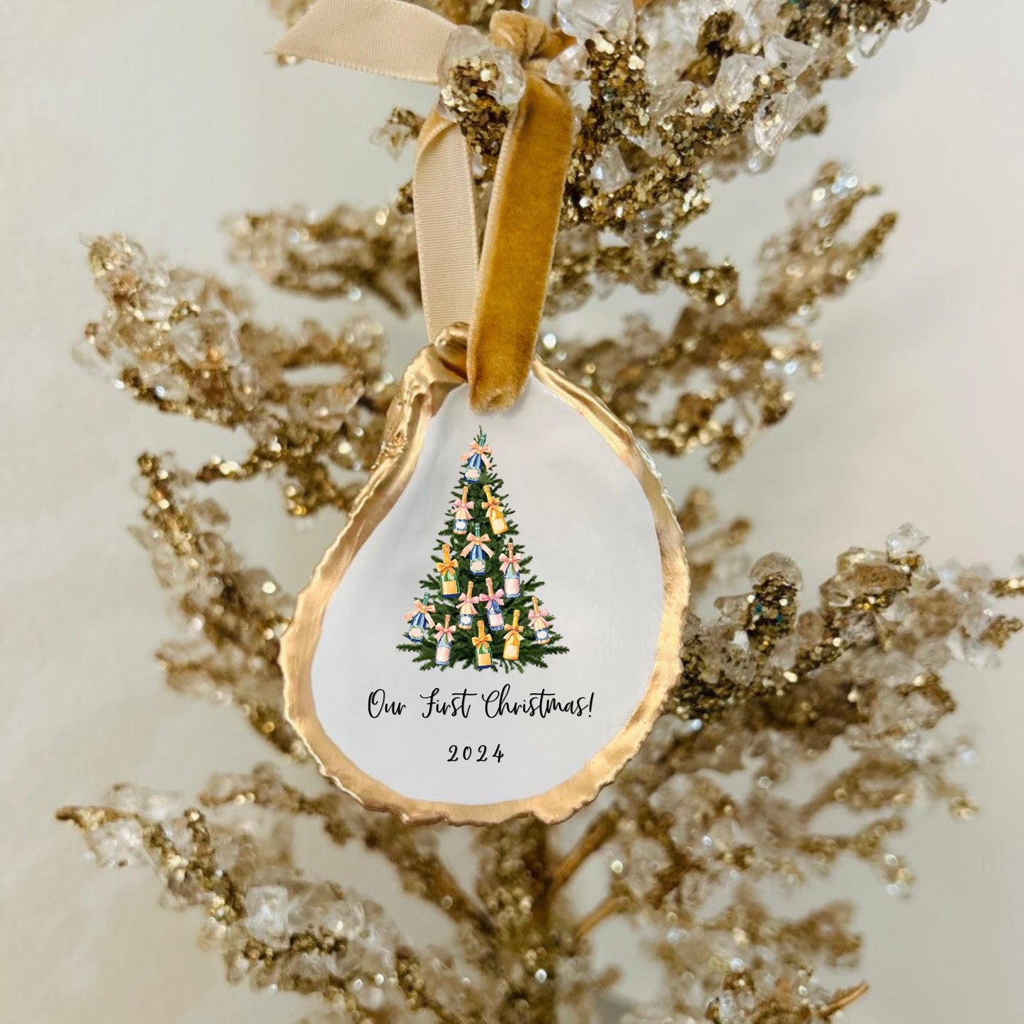 Clink Clink Cheers Champagne Decorated Christmas Tree Ornament