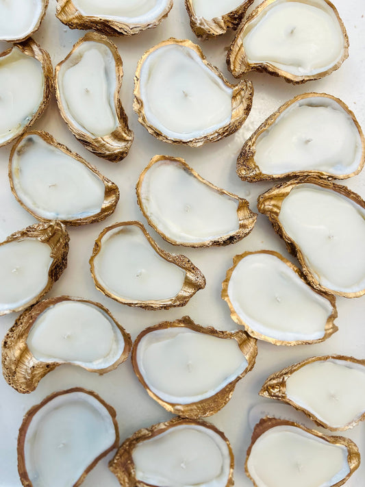 Gold Edged Oyster Shell Candles