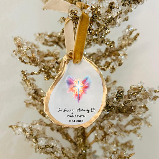 In Loving Memory Of Lit Cross Memorial Ornament