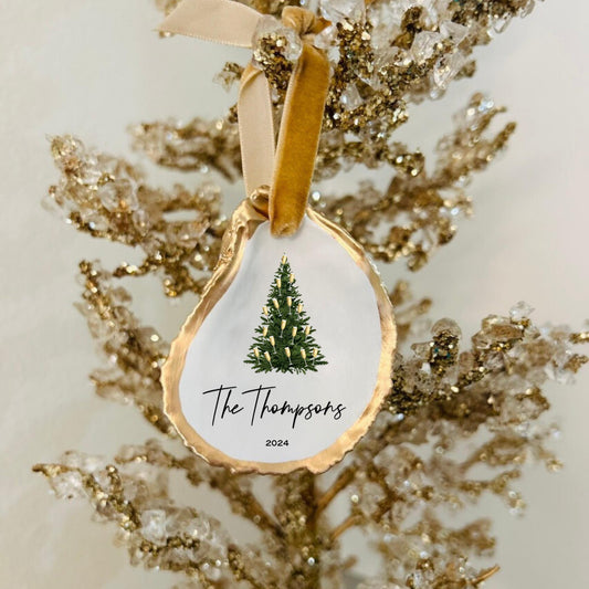 Champagne Tree Christmas Wedding Ornament