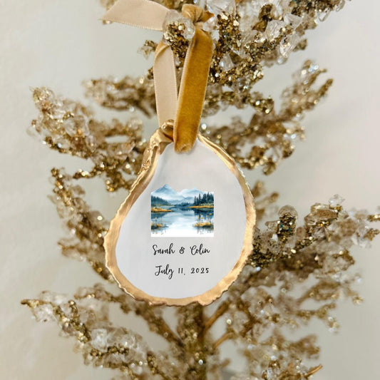Mountain View Engagement Ornament