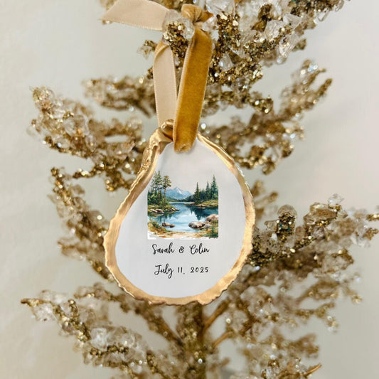 Mountain Custom Engagement Ornament