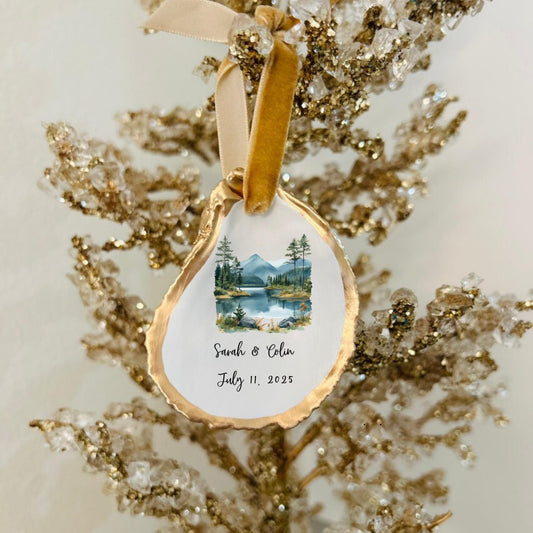 Mountain Landscape Engagement Ornament