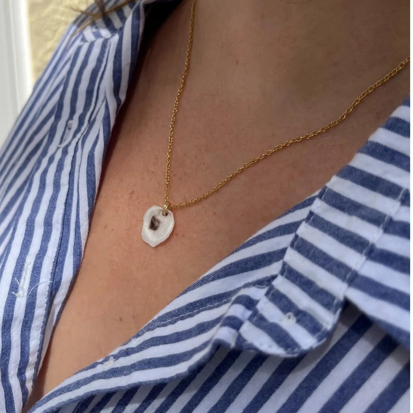 Minimalist Oyster Shell Necklace Willett + Co